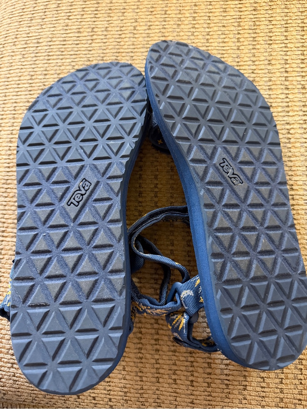 Teva Women's Navy Blue Sandals with Yellow Accent Pattern - Picture 4 of 4